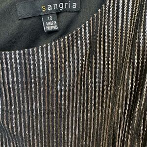 Size 10 ~Sangria- Silver foil/ black long dresss-